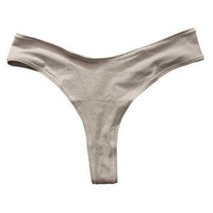 Skims 3X Cotton Jersey Dipped Front Thong Iris Mica Lavender NWT